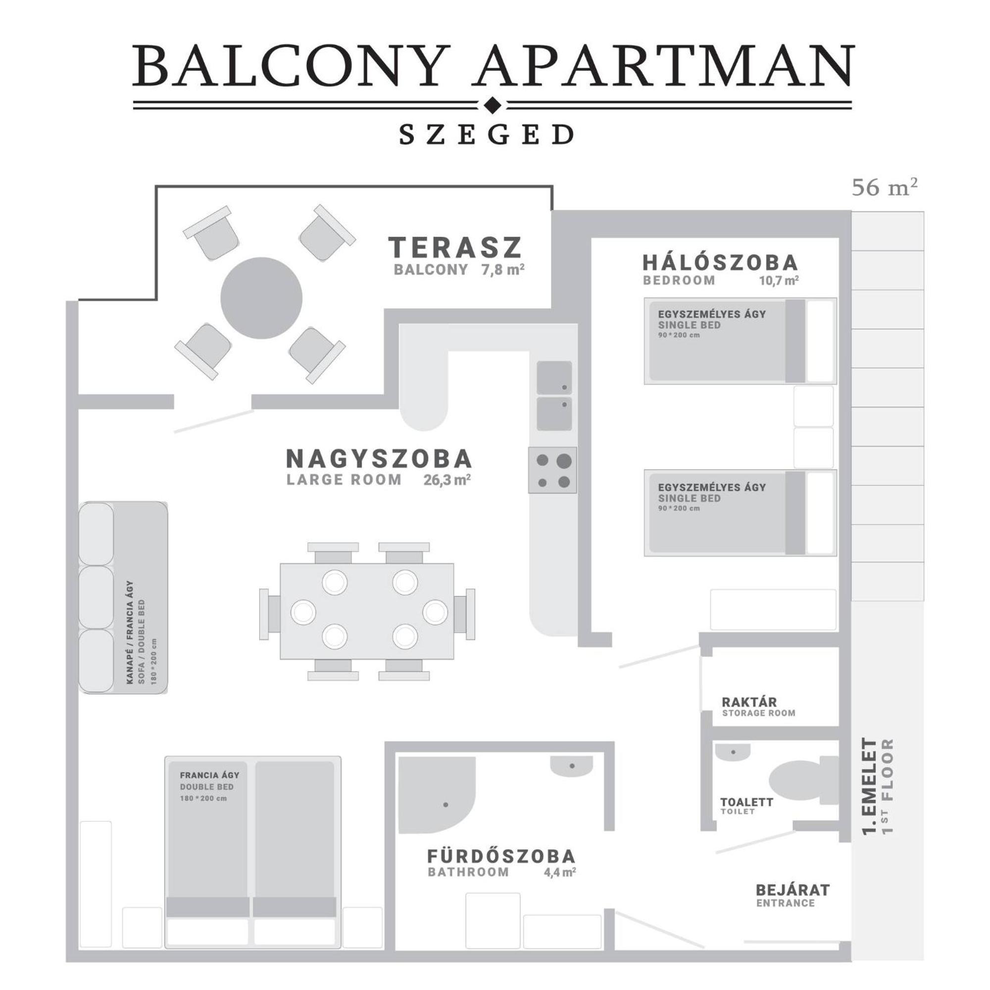 Balcony Apartman Сегед Экстерьер фото
